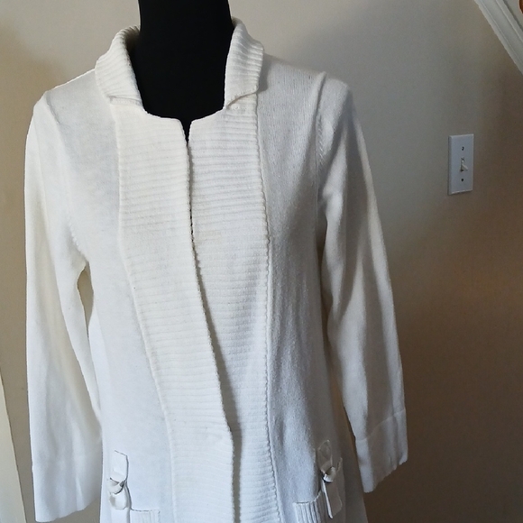 Banana Republic White Long Cotton Sweater - Picture 4 of 11